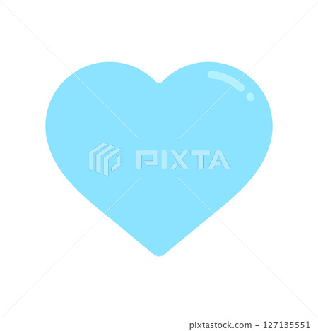 Simple and cute light blue heart-shaped icon - Image material for love, romance, and Valentine's Day Simple and cute light blue heart-shaped icon - Image material for love, romance, and Valentine's Day 127135551