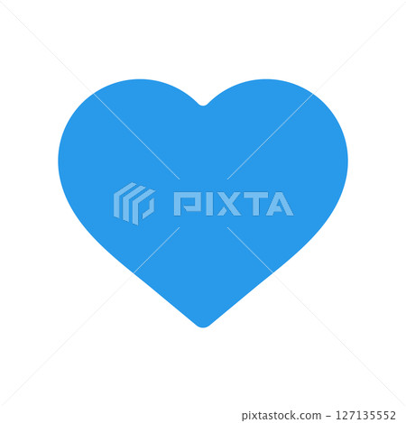 Simple and cute blue heart-shaped icon - image material for health, mental health, love, and White Day Simple and cute blue heart-shaped icon - image material for health, mental health, love, and White Day 127135552