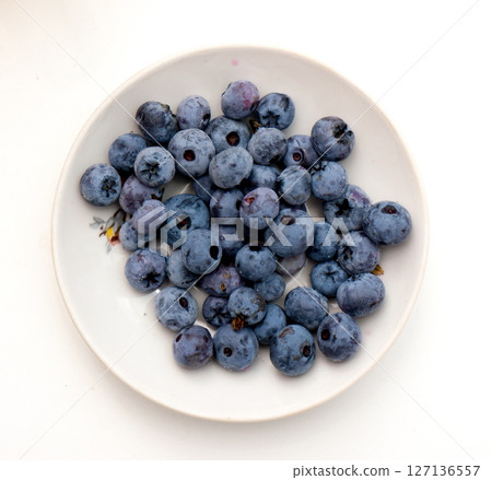 The Blueberries on a plate. The Blueberries on a plate. 127136557