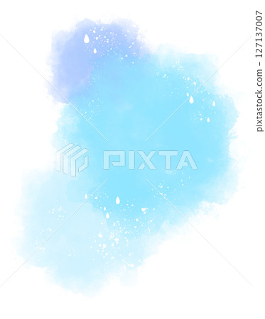水彩的抽象的背景讓人想起雨季(藍色,水滴) 水彩的抽象的背景讓人想起雨季(藍色,水滴) 127137007