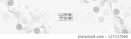 Health care abstract background with hexagons, lines and dots. Medical innovation banner template concept. Biology and pharmaceutical technology background. Vector illustration. 127137080