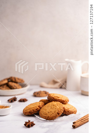 Homemade peanut or almond butter cookies 127137194