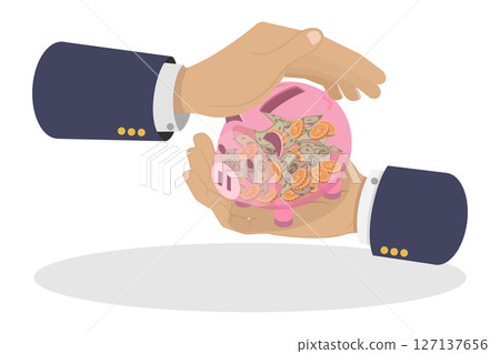 3D Isometric Flat Illustration of Finance Saving Protection, Secure Investment, Insurance 3D Isometric Flat Illustration of Finance Saving Protection, Secure Investment, Insurance 127137656