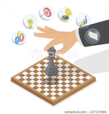 3D Isometric Flat Illustration of Planning and Strategy, Business Success, Marketing Analysis 3D Isometric Flat Illustration of Planning and Strategy, Business Success, Marketing Analysis 127137666