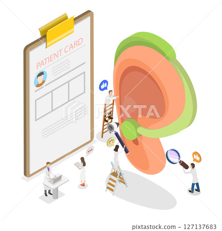 3D Isometric Flat Illustration of Deafness, Loss Of Hearing Leading 3D Isometric Flat Illustration of Deafness, Loss Of Hearing Leading 127137683