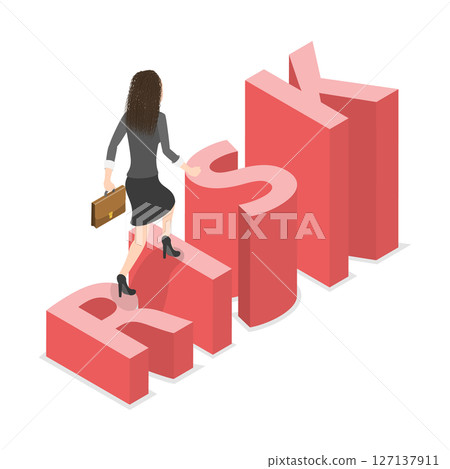 3D Isometric Flat  Illustration of High Risk Higher Reward, Risk Management 127137911