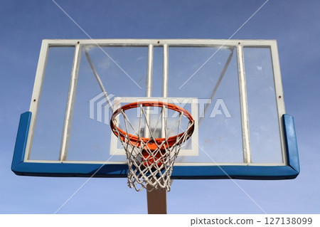 Sports equipment in a city park on the seashore in Israel. 127138099