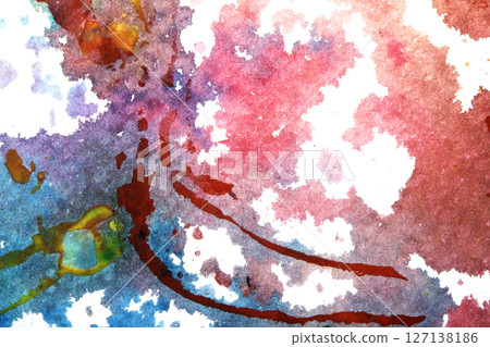 Thick Textured Abstract Acrylic Paint Lines, Swirls and Brush Strokes and Vibrant Splatters Liquid Background 127138186