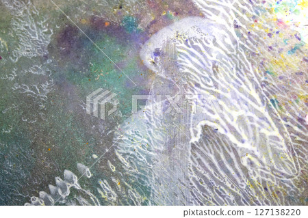 Thick Textured Abstract Acrylic Paint Lines, Swirls and Brush Strokes and Vibrant Splatters Liquid Background Thick Textured Abstract Acrylic Paint Lines, Swirls and Brush Strokes and Vibrant Splatters Liquid Background 127138220