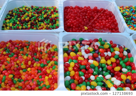 Eastern sweets are sold at a bazaar in Israel. 127138693