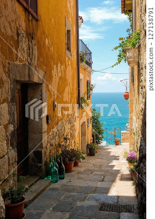 Mediterranean alley 127138791