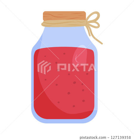 Homemade fruit jam in a jar with natural ingredients and rustic charm Homemade fruit jam in a jar with natural ingredients and rustic charm 127139358