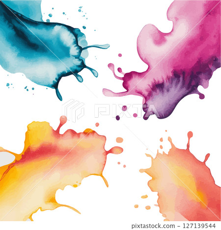 Color Splash Stain Pink Yellow. Expressive splash with pink, orange, and yellow watercolor tones blending in a soft but vibrant abstract composition. Color Splash Stain Pink Yellow. Expressive splash with pink, orange, and yellow watercolor tones blending in a soft but vibrant abstract composition. 127139544