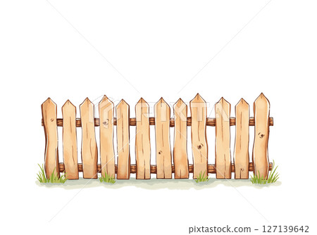 Watercolor vector illustration of a fence. Watercolor vector illustration of a fence. 127139642