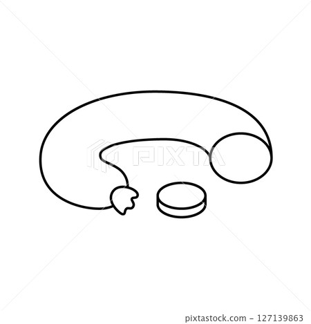 Chorizo sausage outline symbol. Butchery sausages menu. Vector illustration. Chorizo sausage outline symbol. Butchery sausages menu. Vector illustration. 127139863