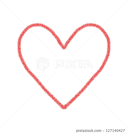 Hand-drawn simple red heart illustration material icon like favorite crayon style 127140427