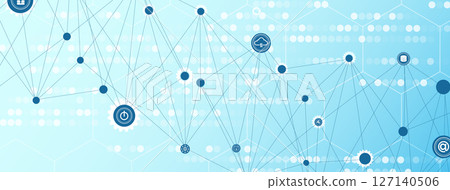 Technology and science banner or header. Connected neural network Technology and science banner or header. Connected neural network 127140506