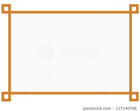 橙色切角裝飾邊框，白色背景框材料（中心填充，PNG） 127140706