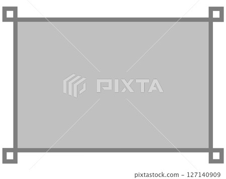 Gray background and decorative border with cut-out corners / center-filled frame material (PNG, simple) 127140909