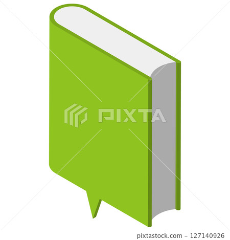 Yellow-green book-shaped speech bubble 127140926