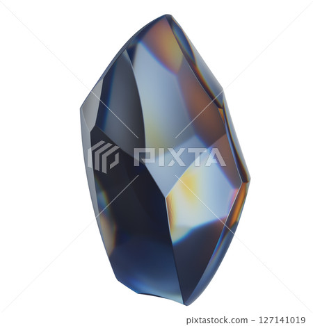 Abstract Multicolored Faceted Crystal Render on White Background Abstract Multicolored Faceted Crystal Render on White Background 127141019