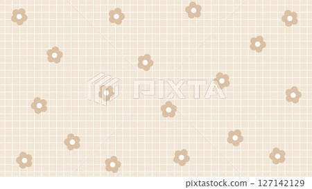 米色復古花卉格子圖案 127142129