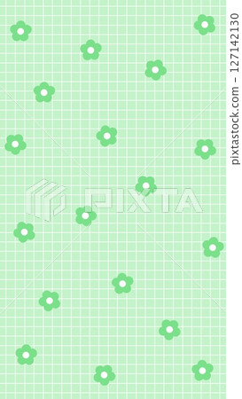 綠色復古花卉格子圖案 127142130