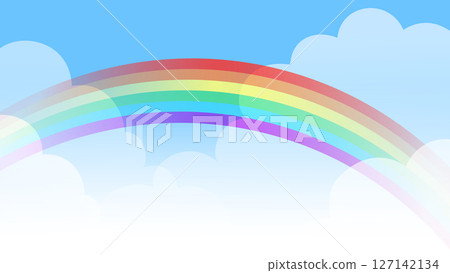 Sky and rainbow background refreshing bright summer vector illustration BG 127142134