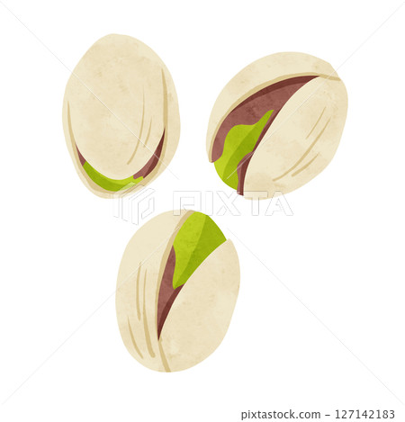 Pistachios in shells watercolor hand-drawn illustration Pistachios in shells watercolor hand-drawn illustration 127142183
