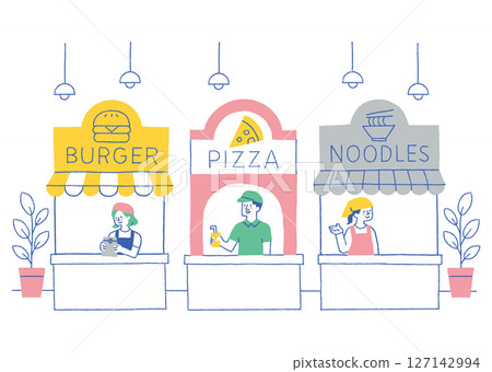 美食廣場工作人員出售food_color 127142994