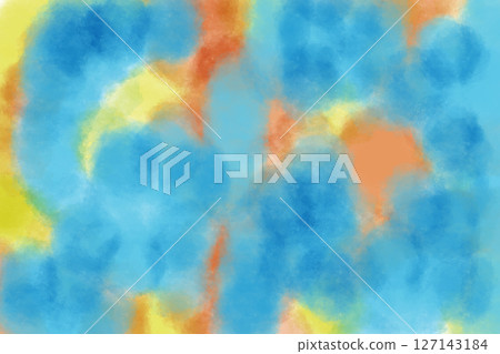 水的圖像（淺藍色和海軍藍色垂直條紋與橙色和黃色混合的漸變幻燈片）插圖素材 127143184