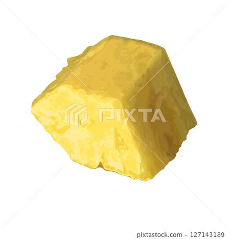Fresh pineapple cut into bite-sized pieces / transparent white background / fruit illustration material 127143189