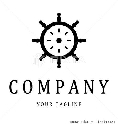 The cruise logo,ship steering logo, boat, yacht, rope, maritime, anchor. Logo for business, sailor, sailing, tourism 127143324