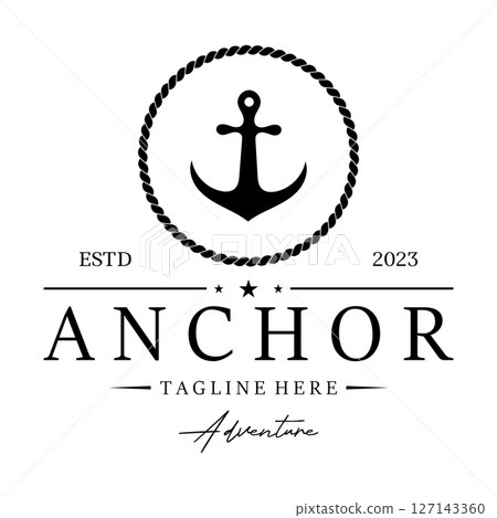 ship anchor logo design with rope vintage, for, boat, marine, yacht, business, emblem, nautica, shipping company ship anchor logo design with rope vintage, for, boat, marine, yacht, business, emblem, nautica, shipping company 127143360