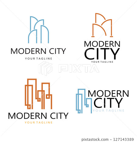 modern city, advanced city logo, environmentally friendly, advanced technology, future buildings 127143389