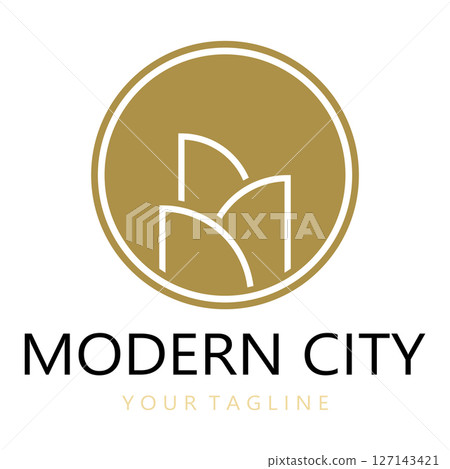 modern city, advanced city logo, environmentally friendly, advanced technology, future buildings 127143421