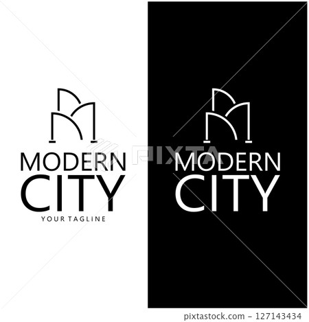 modern city, advanced city logo, environmentally friendly, advanced technology, future buildings 127143434