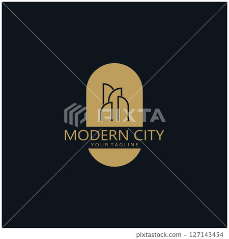 modern city, advanced city logo, environmentally friendly, advanced technology, future buildings 127143454
