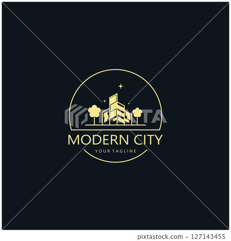 modern city, advanced city logo, environmentally friendly, advanced technology, future buildings 127143455