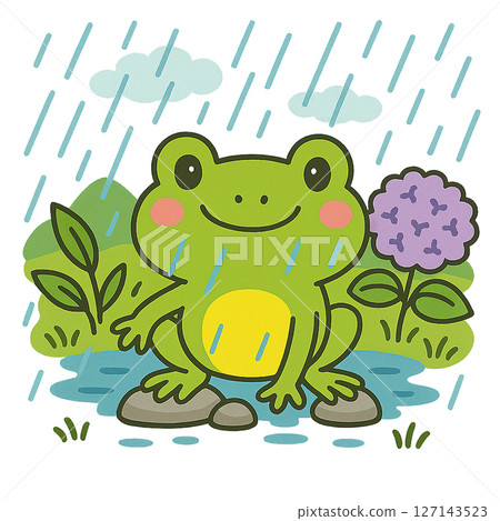 Frog enjoying the rainy season Frog enjoying the rainy season 127143523