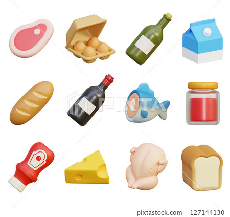 processed food market 3D Icon Set 127144130