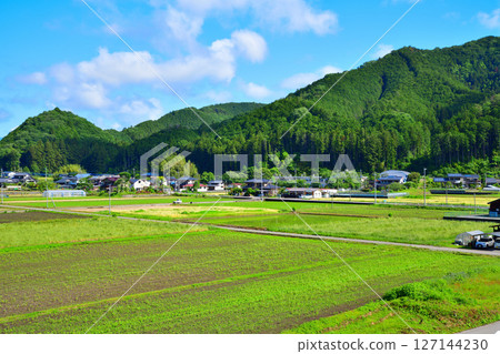 從新大越橋眺望鹿沼市思井川流域的田園風光 127144230
