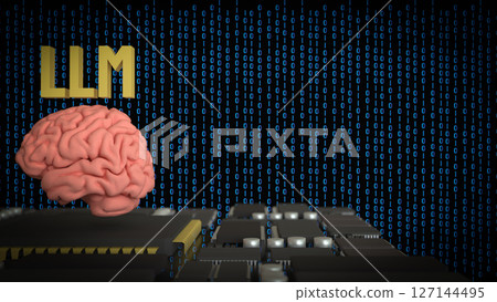 The LLM and Brain for Technology concept 3d Rendering. The LLM and Brain for Technology concept 3d Rendering. 127144495