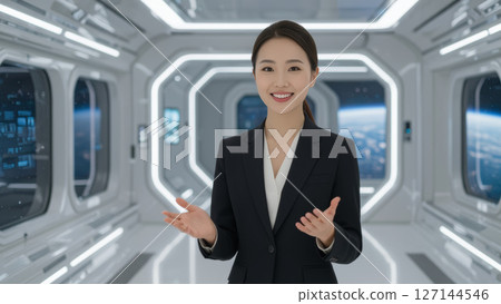 女商界人士就未來太空站進行演講 127144546