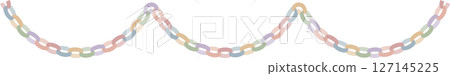 Vector illustration of a linked garland (decorative, colorful, curved) | Linked garland, Garland, Decoration, Colorful 127145225