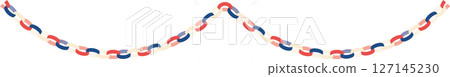 Vector illustration of a linked garland (decorative, colorful, curved) | Linked garland, Garland, Decoration, Colorful 127145230