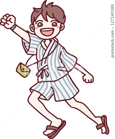 穿著金盃的熱情男孩的插圖 127145389
