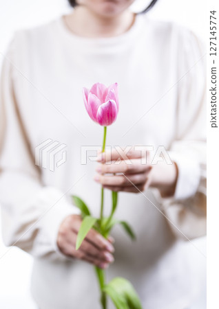 Woman with tulips Woman with tulips 127145774