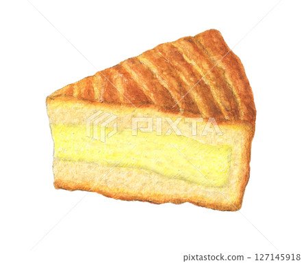 Gateau Basque 手繪水彩鉛筆插圖 127145918
