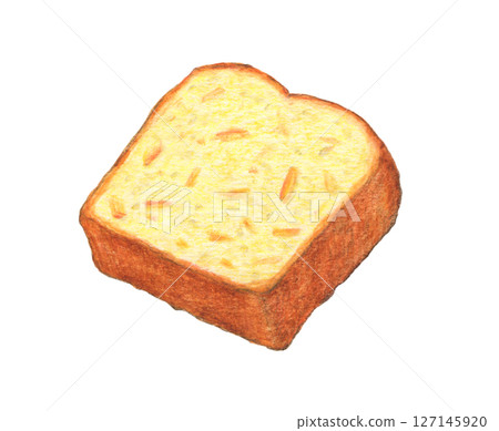 Orange pound cake watercolor pencil illustration 127145920